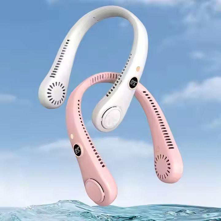 Hanging Neck Fan Digital Display Power Ventilador Bladeless Neckband Fan Portable Mini Air Cooler USB Rechargeable Electric Fans