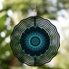 10 Inch Blue White Jewelry Design Metal Wind Spinner 360 Swivel Hook Outdoor Garden Decor for Balcony Patio Spring Summer Fall