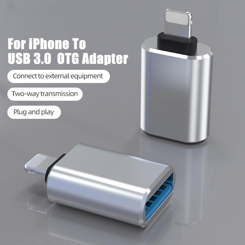 Адаптер освещения к USB OTG для iPhone 14, 13, 12, 11 X Xs Pro Max 7, 8 Plus 12 Mini iPad iOS 17, 16, 15, 14, 13, преобразователь данных, адаптер для камеры U, диск
