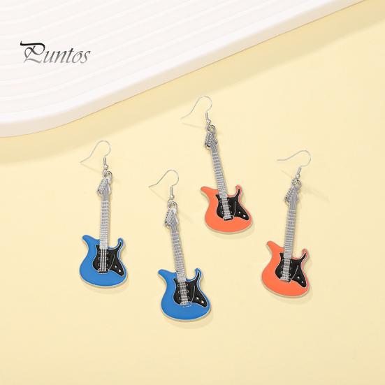 1 пара женских модных серег, привлекательная тонкая работа, индивидуальный шик, нежная повседневная одежда, серьги-капли из сплава, электрогитара, поставка свиданий