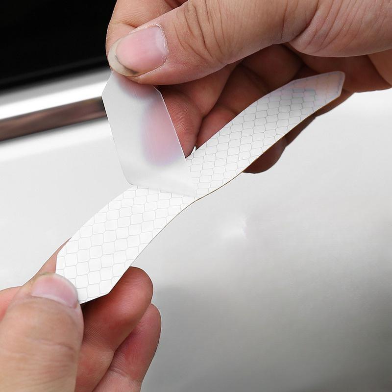 4-Pack Night Reflective Car Door Stickers Plastic Safety Warning Decals14*2cm/5.51*0.79in Visible At 300 Meters