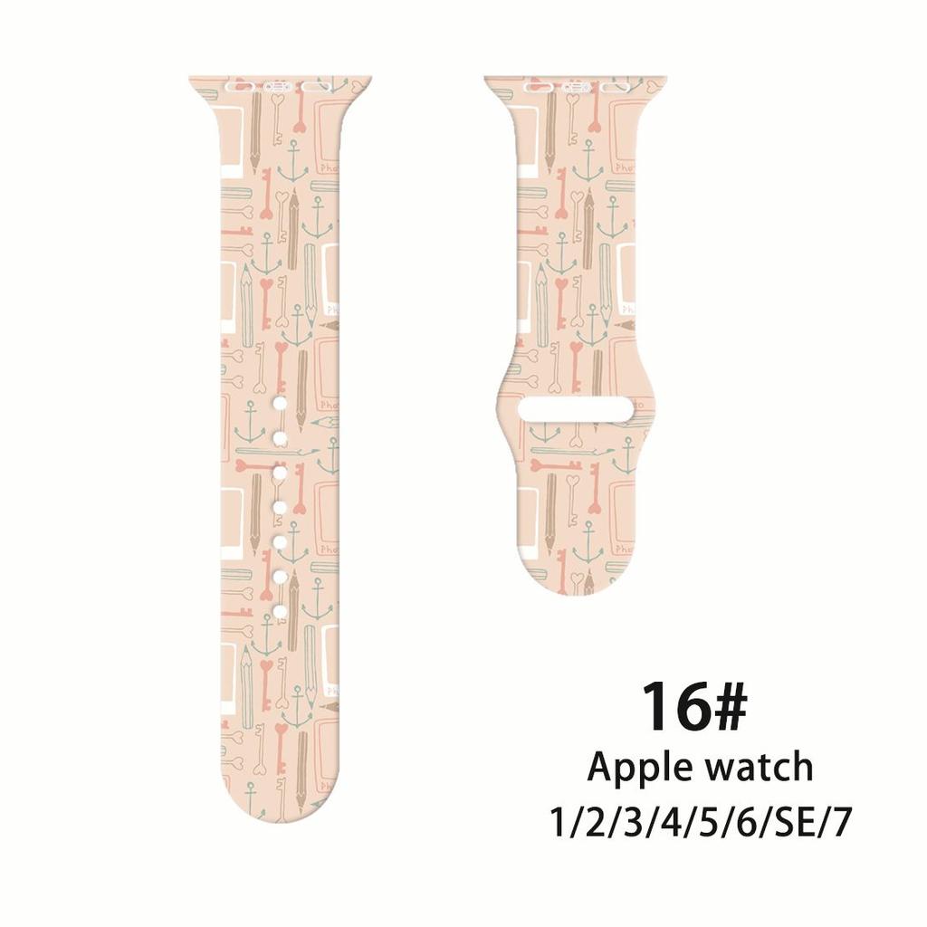 Ремешок Fresh Mori Printed Strap для Apple Watch S10 - мягкий силиконовый спортивный креативный сменный ремешок для iWatch 10/9/8/7/6/5/4/3/2/1/Se/Ultra/Ultra2 49 мм