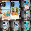 Синий Чехол для Телефона с Ракушками и Морской Звездой из Дерева Для Samsung Galaxy A12 A22 A32 A52 A72 A02S A51 A50S A71 A70 A31 A20S Note 20 Ultra S10