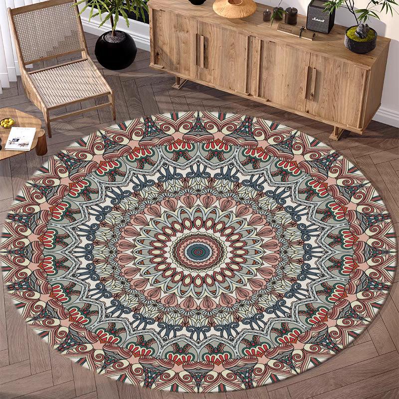 Богемный Племенной Мотив Круглый Ковер Мат Коврик Восточный Геометрический Пейсли Ретро Домашнее Украшение Ковер для Гостиной Кабинета