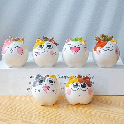 Цветочный горшок с милыми животными, сочный горшок, керамическая ваза, кашпо, настольное украшение, садовые принадлежности, горшок для растений