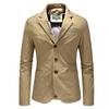 Autumn New Casual Men's Suit Pure Cotton Washed Single-breasted Slim-fitting Middle-aged Large-size Suit