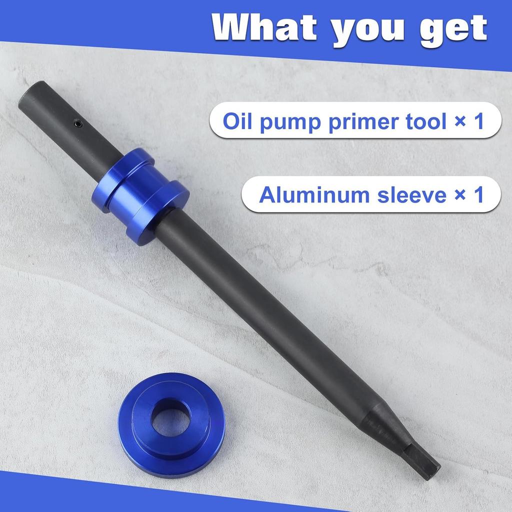 Oil Pump Primer Tool for GM Chevy V6 V8 327 350 355 383 388 400 406 427 434 454 SBC BBC Engine Small Big Block Oil Pump Priming Tool, Blue