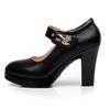 Женские туфли-лодочки на платформе, весна 2025 г., на высоком каблуке с острым носком, с ремешком на щиколотке и пряжкой, модные черные офисные туфли для женщин, большие размеры 33-43