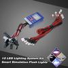 12 LED Lighting System Kit Steering Brake Smart Simulation Flash Lights for 1/10 Scale Models RC