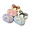 Candy Color Contact Lenses Box Cute Bow Portable Contact Lens Case with Tweezer Suction Stick Set for Travel Kit Holder
