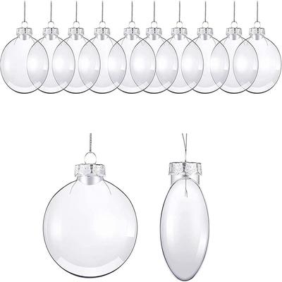 60/80/100мм Овальные Прозрачные Пластиковые Плоские Дисковые Шары Орнаменты Сделай Сам Раскрашиваемые Пустые Прозрачные Дисковые Шары Внутренние Наружные Украшения для Рождественской Елки