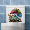 Cartoon Frog Stickers Waterproof Self Adhesive Toilet Decoration Anime Magic Mushroom Vinyl Tank Stickers for Bathroom Home