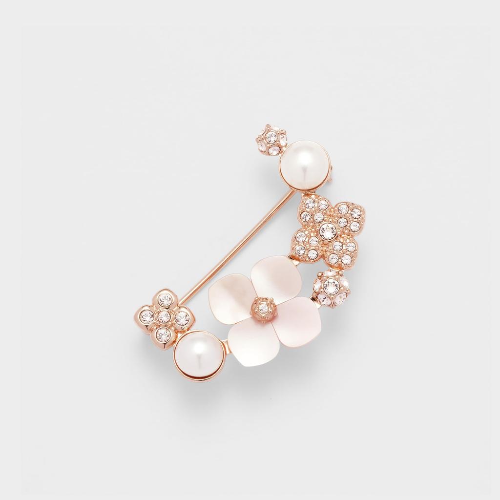 Брошь-цветок из ракушки с пресноводным жемчугом VBMV2006 XP [бутик Vendome]