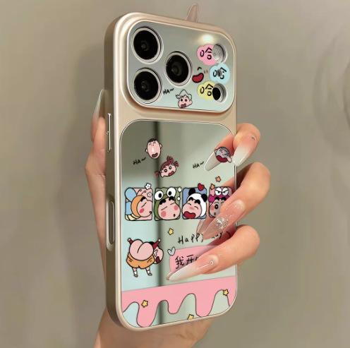 Подходит для iphone11pro спящий маленький новый 11 мультяшный большой окно чехол для мобильного телефона iPhone11 два в одном зеркало