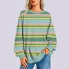 Women's Casual Striped Pullover Long Sleeve Shirt Oversized Sweatshirt