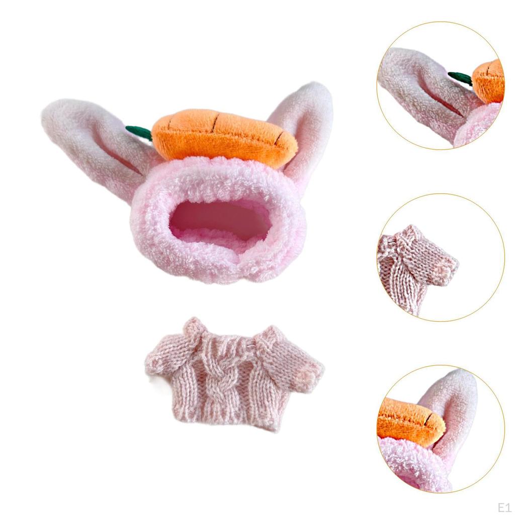 15см-17см Кукольная одежда для плюшевых игрушек со свитером и морковной повязкой на голову