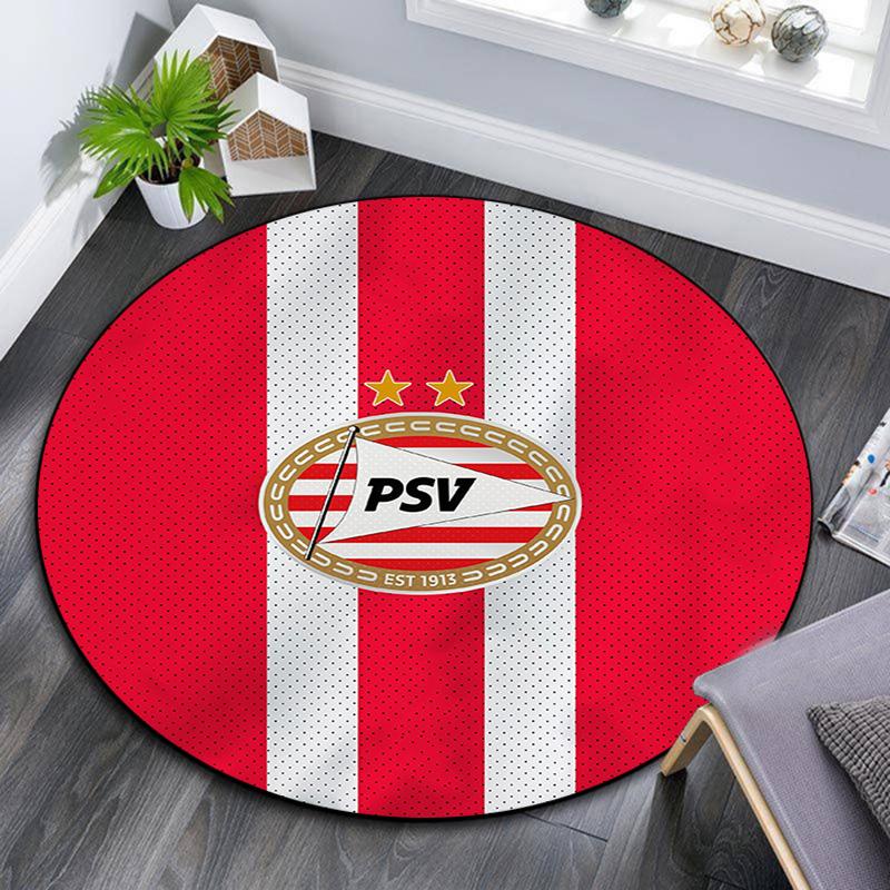 PSV Eindhoven Round Area Rug,Carpet Rug for Living Room Bedroom Sofa Playroom Decor,Non-slip Floor Mat