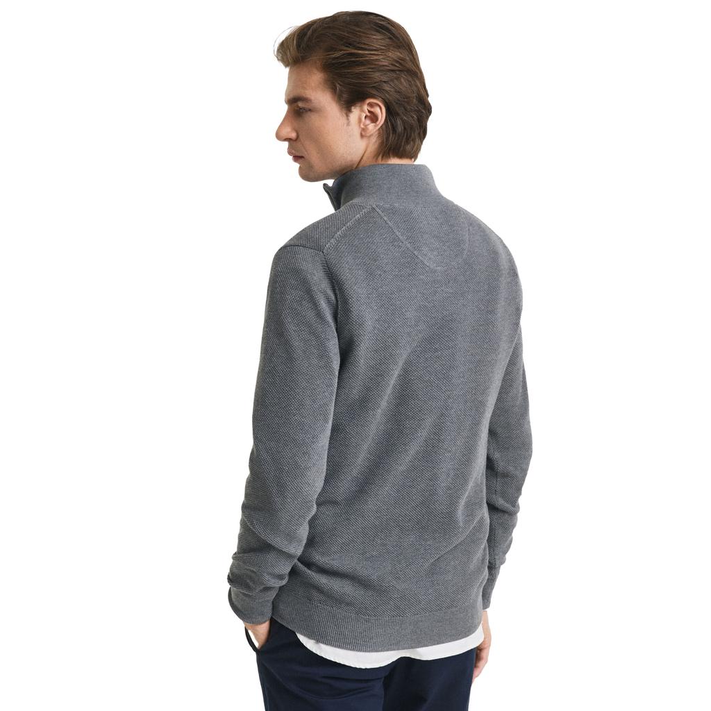 Gant Mens Cotton Pique Half Zip Sweater Top