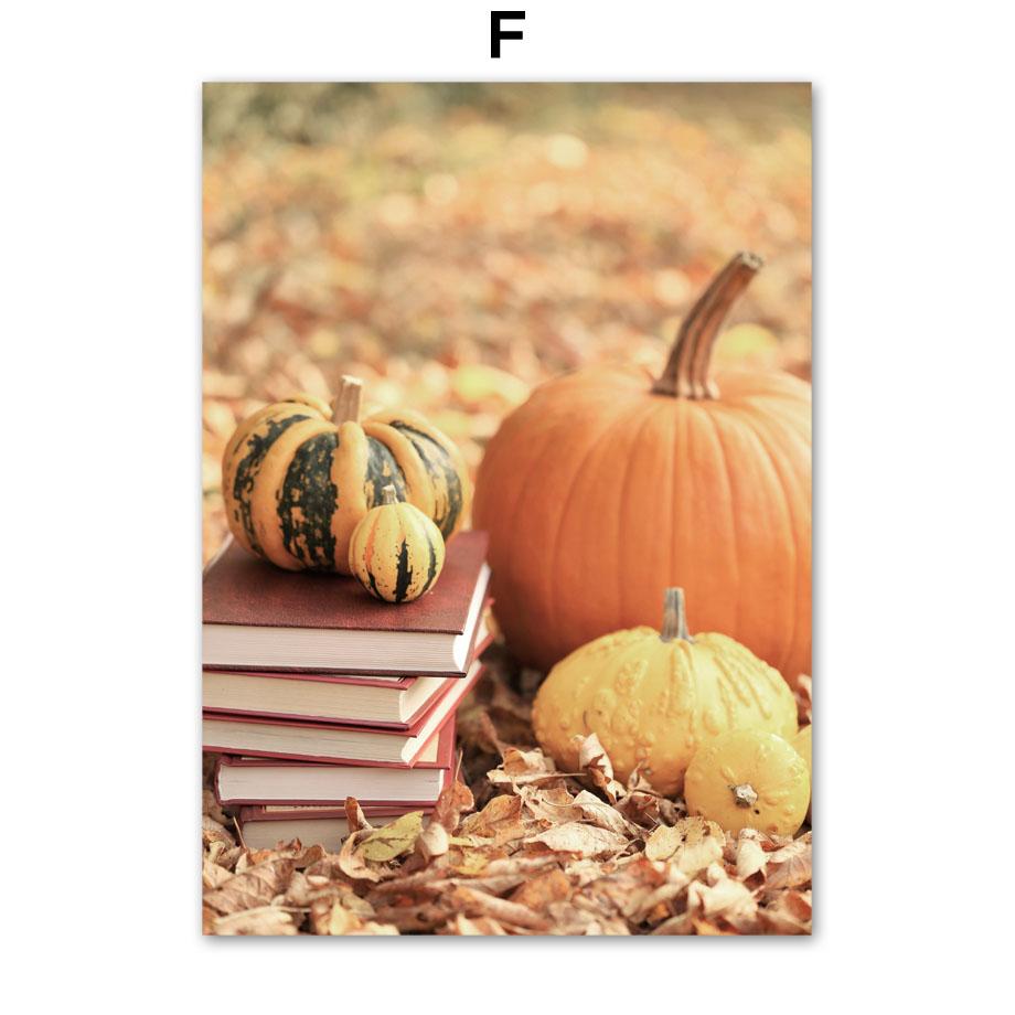 Осенние полевые постеры с бабочкой и тыквой, настенная живопись на холсте, постеры на скандинавскую тему и принты, фотографии для гостиной, домашний декор