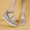 Женская обувь 2024 года, новые женские босоножки на платформе, летние сандалии для платья, женские узкие ремешки с пряжкой и открытым носком, на танкетке, женские