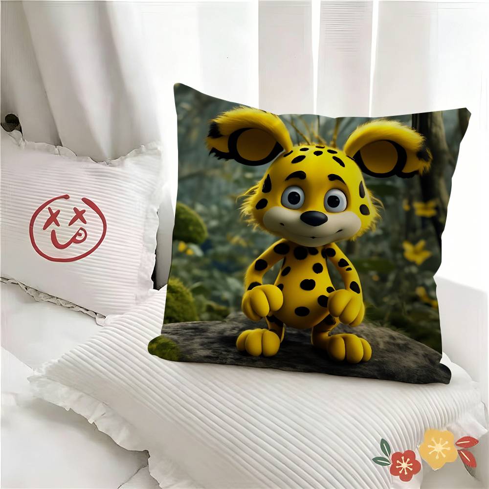 Чехол на подушку Classic Cartoon Marsupilami, модный квадратный чехол, для спальни, дивана, комнаты, декор в стиле Ins, для отдыха
