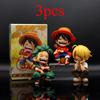 3 шт. 13 см Аниме Фигурка One Piece Обезьяна Монки Д. Луффи Ророноа Зоро Милые Игрушки Фигурка Нендороид Украшение для Автомобиля Модель Подарок D Q ПВХ Безопасно для Детей Развлекательные