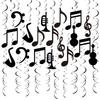 30 шт. Подвесные спиральные украшения с музыкальными нотами для вечеринки и празднования события с дизайном музыкальных нот