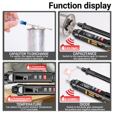 ANENG A3009 Мини-мультиметр с голосовой трансляцией, 6000 отсчетов, Вольтметр VA, обратный ЖК-дисплей