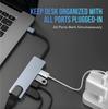 USB C Hub 5-in-1 4K HDMI Gigabit Ethernet 100W PD USB 3.0 Adapter Multiport Dock for MacBook iPad Laptop