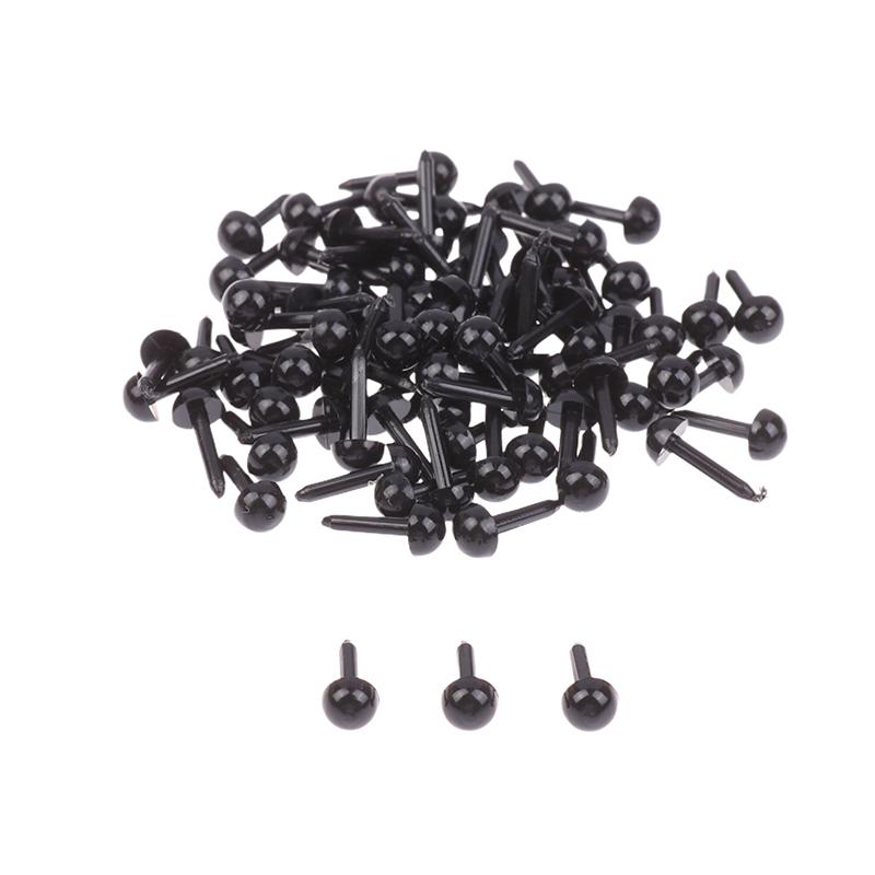 100 шт. Пластиковые мини-черные глаза и носы для плюшевых животных, аксессуары для кукол, сделай сам, мягкая игрушка для собак, детали декора