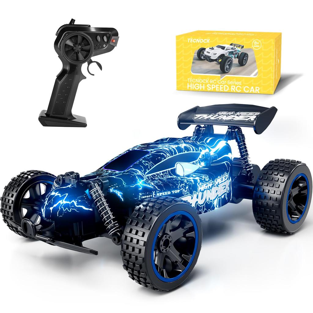 Tecnock RC Car for Kids RC Charging Toy Car RC Car Birthday Gift USB-C Off-Road 2.4Ghz (Blue)