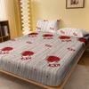 1 Simple Modern Heart-Shaped And Flowers Pattern Frosted Bedsheet, Bedroom Printed Bedspread, Bedding (Excluding Pillowcases)