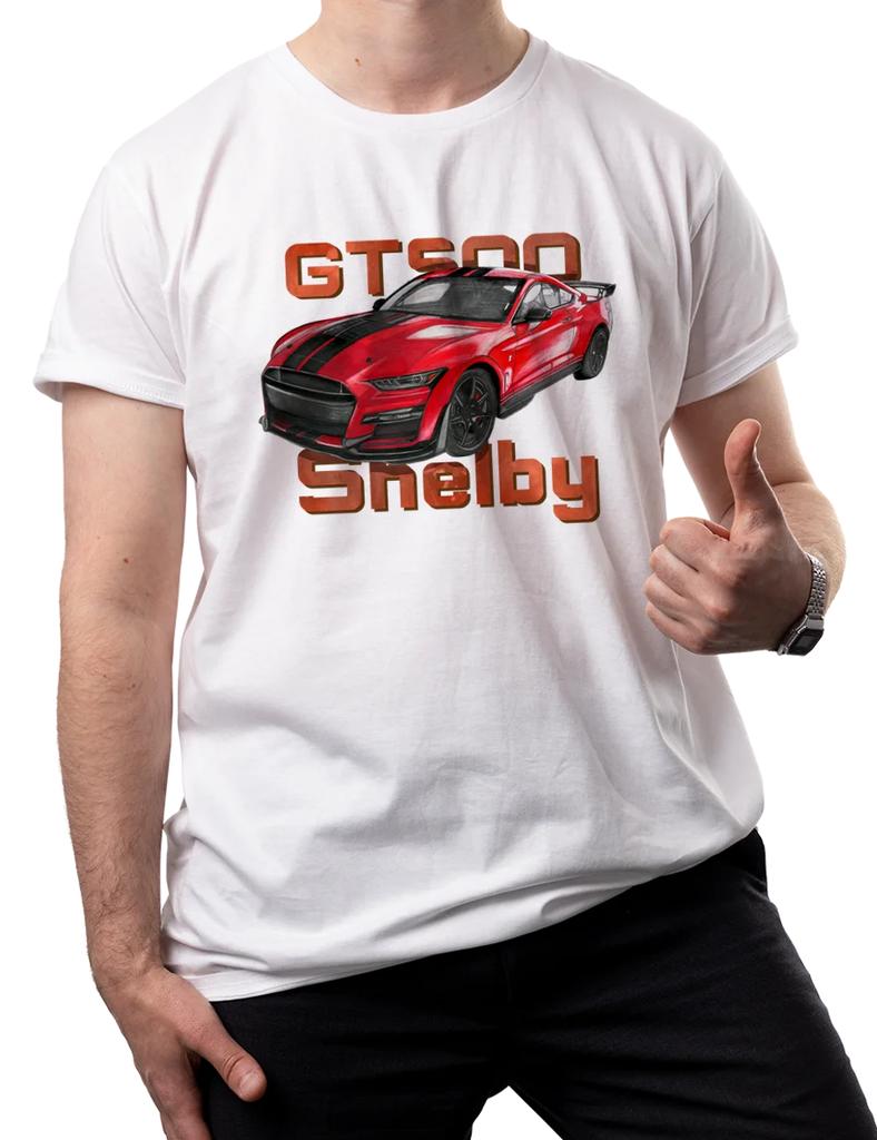 Mustang Shelby GT500 Винтажные Американские Маслкары Футболка Летняя Хлопок Короткий Рукав Круглый Вырез Мужская Футболка Новая S3XL