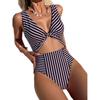 Полосатый цельный купальник, винтажный купальник, женский купальный костюм с v-образным вырезом, женский летний пляжный костюм, боди