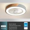 Nordic Smart Ceiling Fans With Light For Living Room Dining Blades Reversable 6 Speed Fans 52cm Fans Lighting 36W Low Floor Fans Lamp