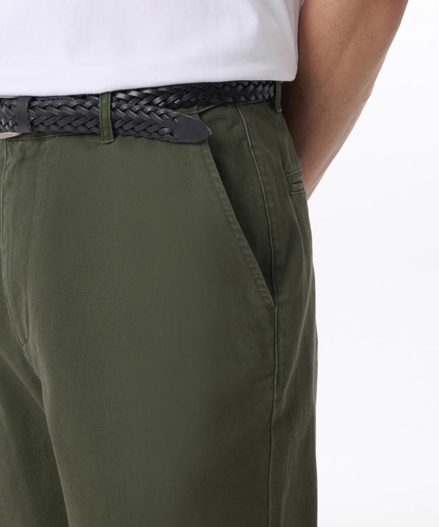 MUSINSA STANDARD Regular Fit Hidden Elastic Waist Chino Pants [Khaki]