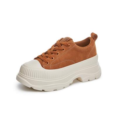 Туфли-маффины из натуральной кожи 2025 осень платформа папины кроссовки повседневные увеличивающие рост обувь женские белые туфли модная женская обувь