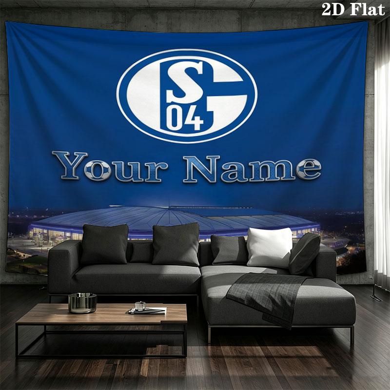 FC Schalke 04 Custom Name Wall Tapestry Aesthetic Wall Hanging Printed Fabric Blanket Decorative Tapestries for Bedroom Living Room Home Decor