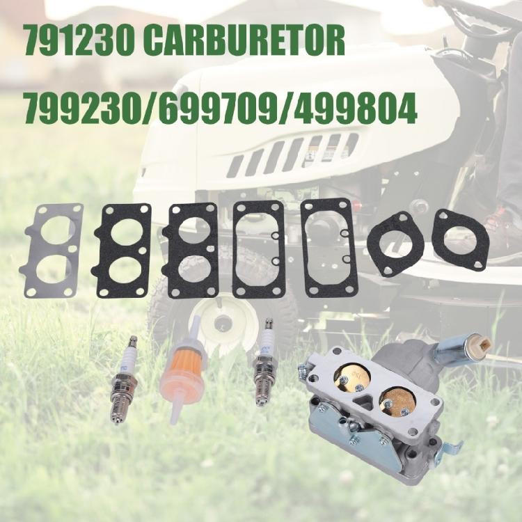 Engine Maintenance Carburetor Replacement Set with Metal 2-Bore Body, 7 Gaskets, 2 Engine Service Pieces and Filter 791230 799230