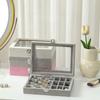 Deluxe Glass Window Jewelry Box with Velvet Interior for Earrings Rings and Bracelets