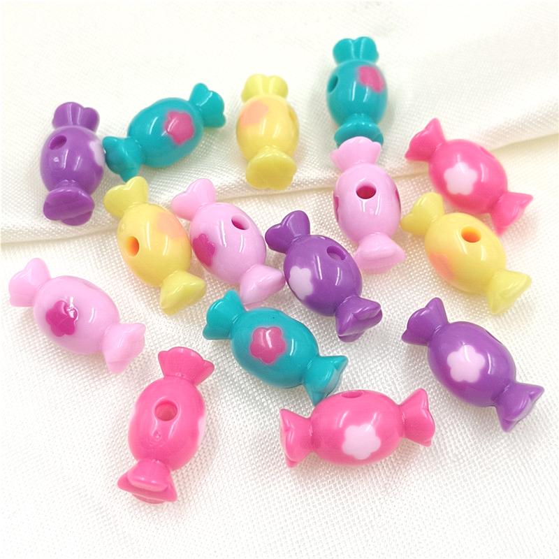 Ручная работа для изготовления браслета, ожерелья, модных цветочных конфетных бусин, материалов для самостоятельного изготовления ювелирных изделий, 10 шт., аксессуары, акриловое вертикальное отверстие