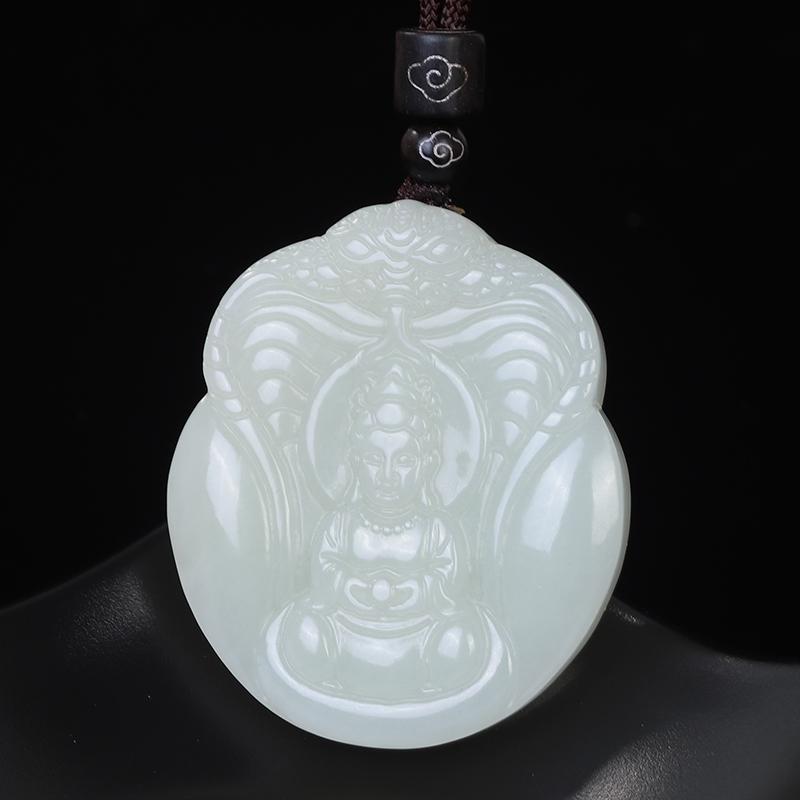 Xinjiang Hotan Jade Jade Guanyin Pendant Men's Jade Necklace Women's Jade Pendant Jade Pendant Birthday Gift for Boyfriend