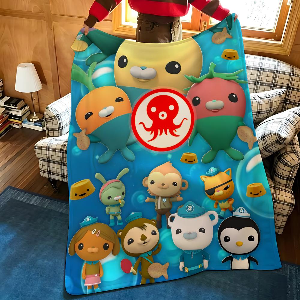 Мультяшное одеяло The O-Octonauts, флисовое, подходит для диванов, кроватей, офисов, путешествий, походных стульев