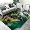3D Retro Railway Track Train Carpet Rug for Home Living Room Bedroom Playroom Sofa Doormat Decor,Kid Area Rug Non-slip Floor Mat