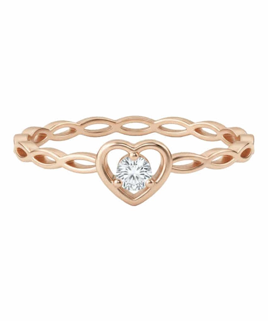 Серебряное кольцо Alleun 925 пробы, Сердце, Скрученное серебро с кубическим цирконием, Массивное
