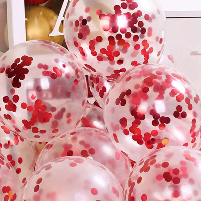 100 шт. 12-дюймовых прозрачных шаров с конфетти и пайетками, разноцветные фольгированные шары с пайетками, праздничные украшения для вечеринки, свадьбы, комнаты KTY