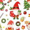 DIY Holiday Home Decor 6Pcs Christmas Gnome Static Window Cling, No?Glue Glass Sticker with Xmas Clings Tree & Candy Cane, Reusable for Shop