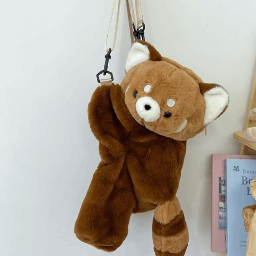 Creative Plush Toy Raccoon Doll Crossbody Bag Plush Large Capacity Children School Bag Doll JK Lolita Animal Shoulder Bag Lady