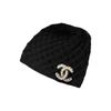 Chanel [Новинка 23B] Черно-белое сочетание цветов, ромб с двойным C, шерстяная шапка, одинаковый стиль для мужчин и женщин, модель для пары, черная