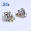 2023 красочные бразильские серьги с турмалином и цветочной застежкой, натуральные драгоценные камни, серебро 925 пробы, изысканные украшения для женщин, подарок жене